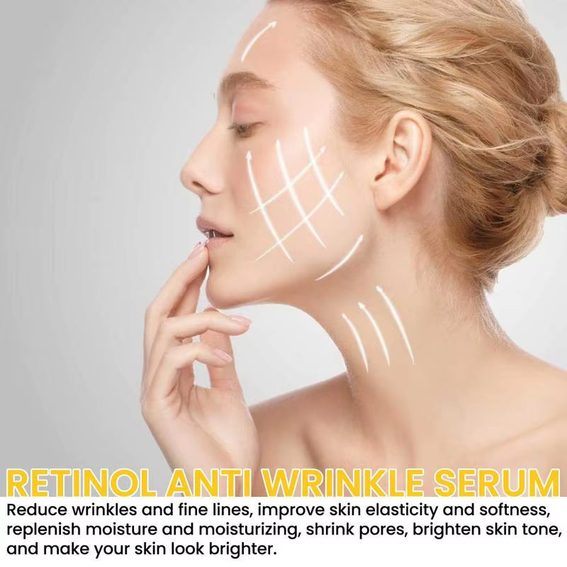 Retinol anti Aging Remove Wrinkle Serum Lifting Brighten Face Skin Fade Eye Fine Lines Moisturizing Firming Facial Essence 30Ml