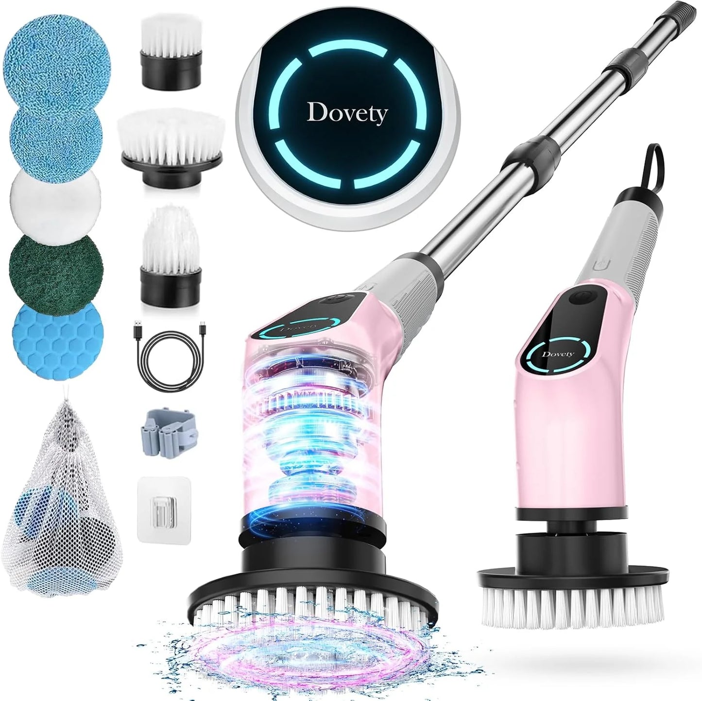 All-In-One Electric Spin Scrubber – 9-In-1 Cordless Power Scrubber with 8 Brush Heads & Extendable Handle