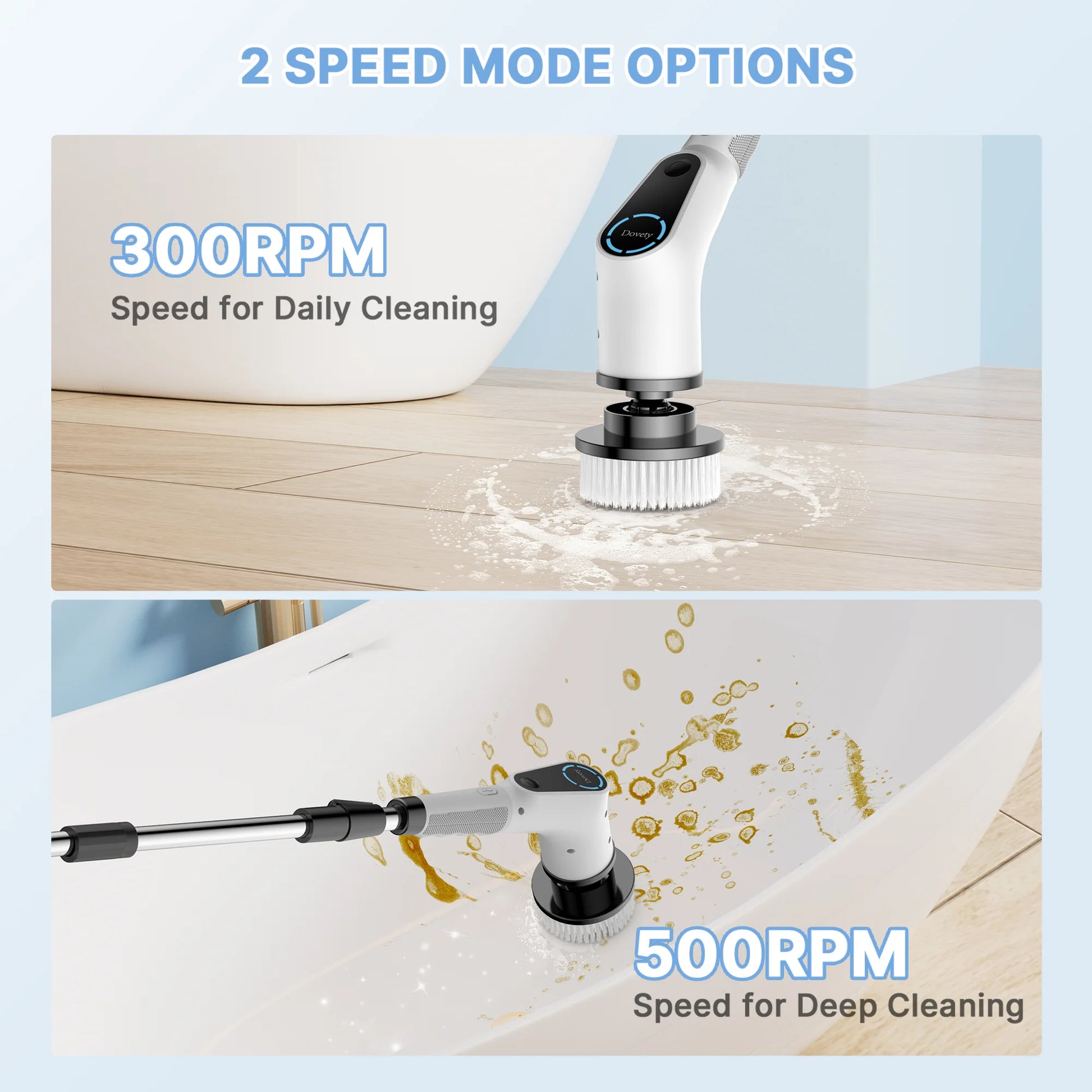 All-In-One Electric Spin Scrubber – 9-In-1 Cordless Power Scrubber with 8 Brush Heads & Extendable Handle