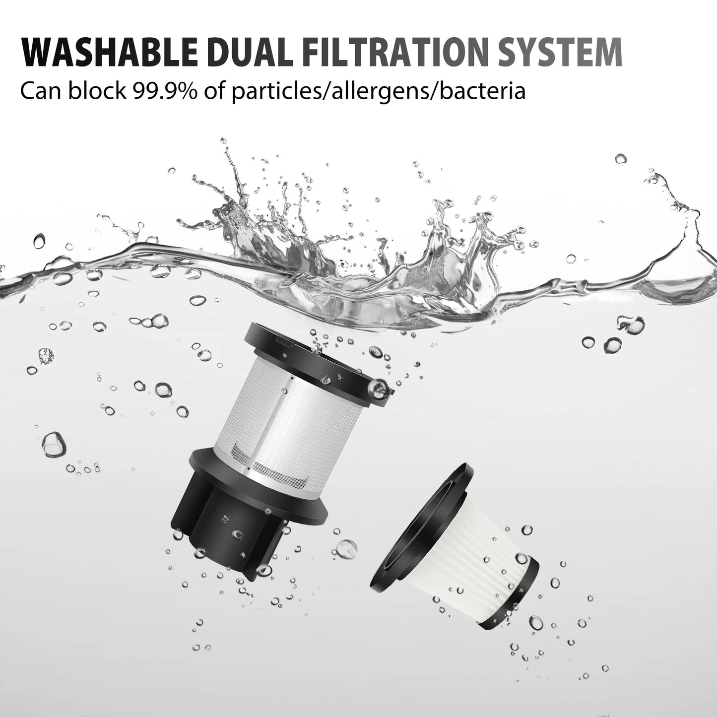 Cordless Stick Vacuum Cleaner,15000Pa Cordless Vacuum Cleaner 8 in 1,Handheld Stick Vacuum with LED Light,3000Mah Battery