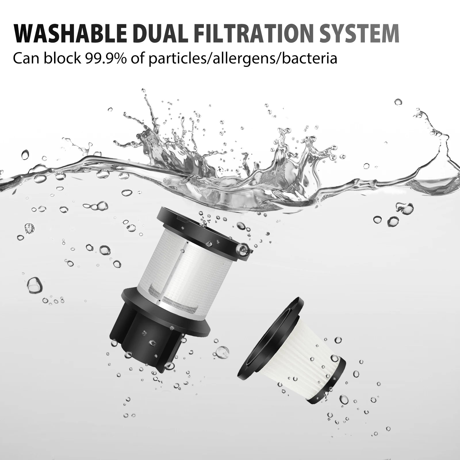 Cordless Stick Vacuum Cleaner,15000Pa Cordless Vacuum Cleaner 8 in 1,Handheld Stick Vacuum with LED Light,3000Mah Battery