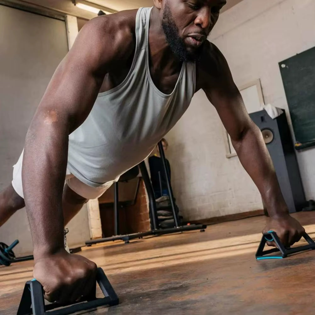 2Pcs 110Kg Push-Up Bar Stand Fitness Training Anti-Slip Fitness Strength Training Triangle Plank Push-Up Support Grip Handle