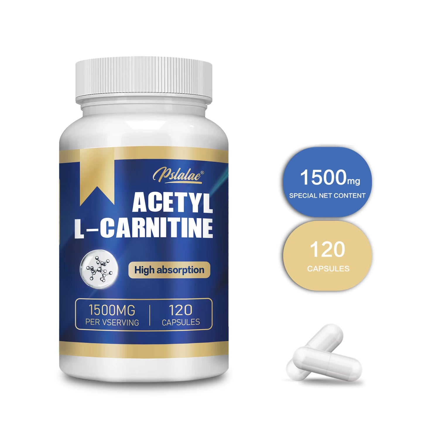 Acetyl L-Carnitine - Natural Energy Production, Promote Metabolic, Supports Memory and Concentration - 120 Capsules