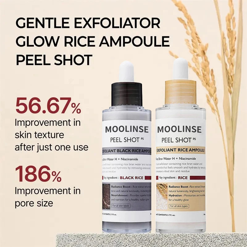 [Dr.Melaxin Official] Peel Shot Glow Rice Ampoule Duo - Serums for Brightening, Exfoliating, and Moisturizing - Suitable for All