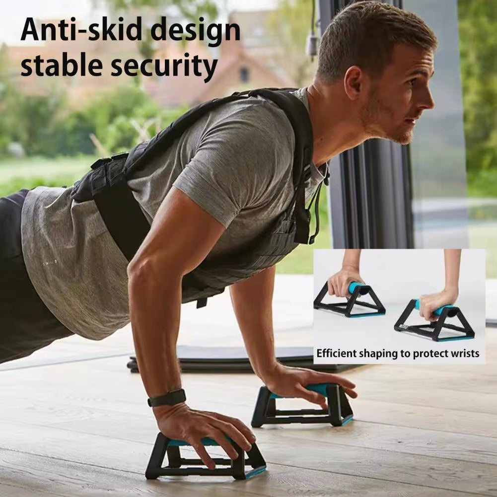 2Pcs 110Kg Push-Up Bar Stand Fitness Training Anti-Slip Fitness Strength Training Triangle Plank Push-Up Support Grip Handle