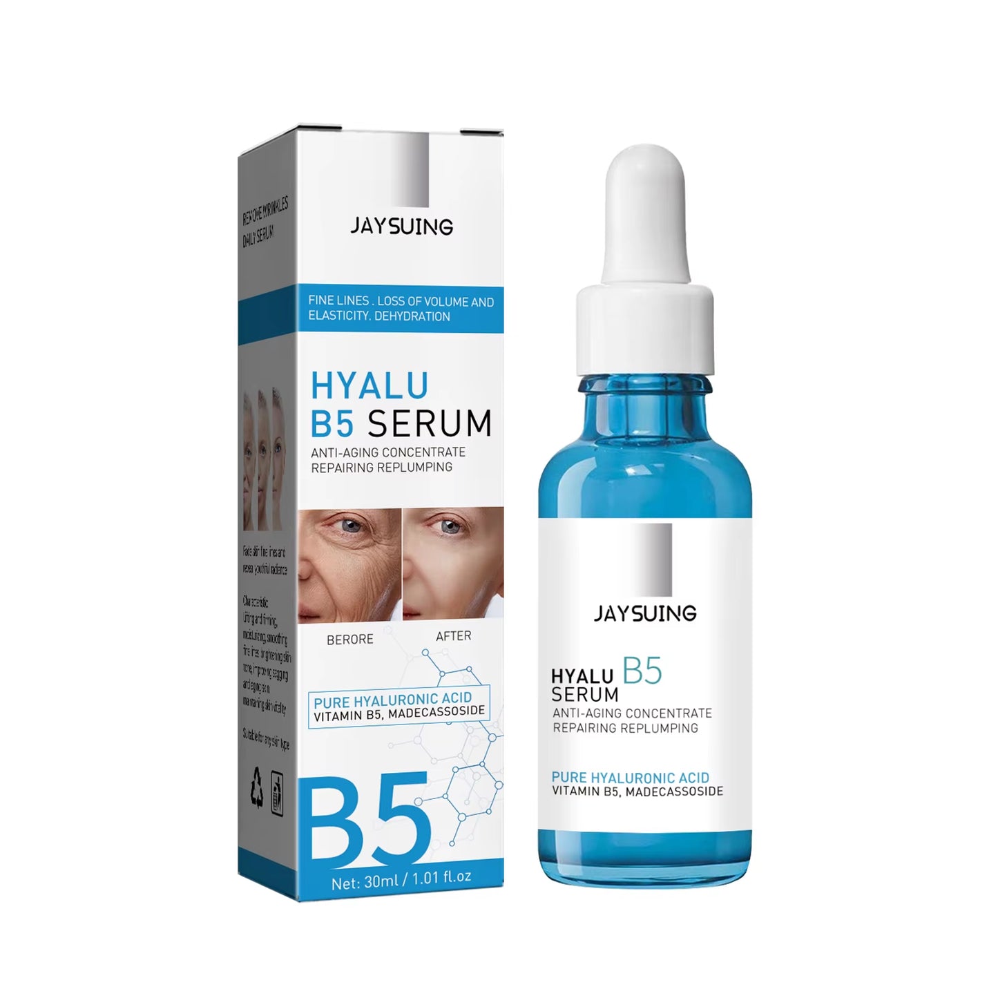 Pure Hyaluronic Acid Facial Serum Lifting Firming Fade Fine Lines Moisturizing Nourishing Shrink Pore Smooth Hyalu B5 Serum