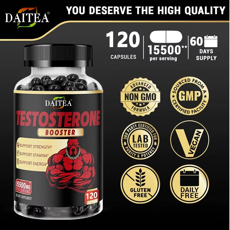 Natural Energy Supplement for Men - Boost Strength, Energy - Endurance Test Supplement, Muscle Growth