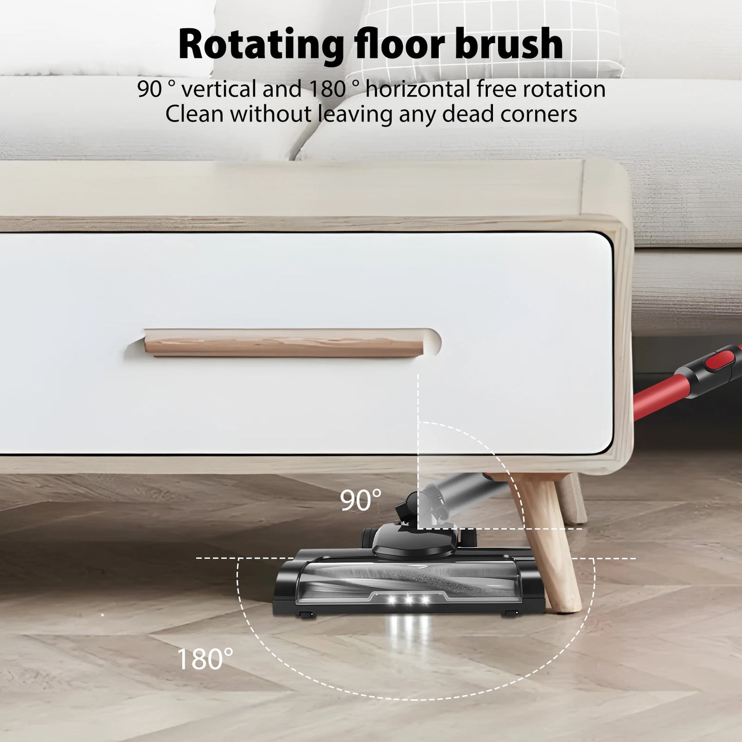 Cordless Stick Vacuum Cleaner,15000Pa Cordless Vacuum Cleaner 8 in 1,Handheld Stick Vacuum with LED Light,3000Mah Battery