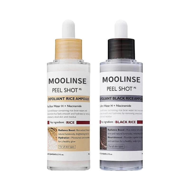 [Dr.Melaxin Official] Peel Shot Glow Rice Ampoule Duo - Serums for Brightening, Exfoliating, and Moisturizing - Suitable for All
