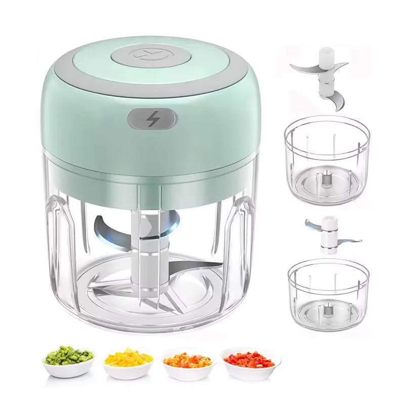 Electric Garlic Chopper Portable Veggie Chopper with 100 Ml Spoon Garlic Grinder Masher Onion Chopper Blender to Vegetable