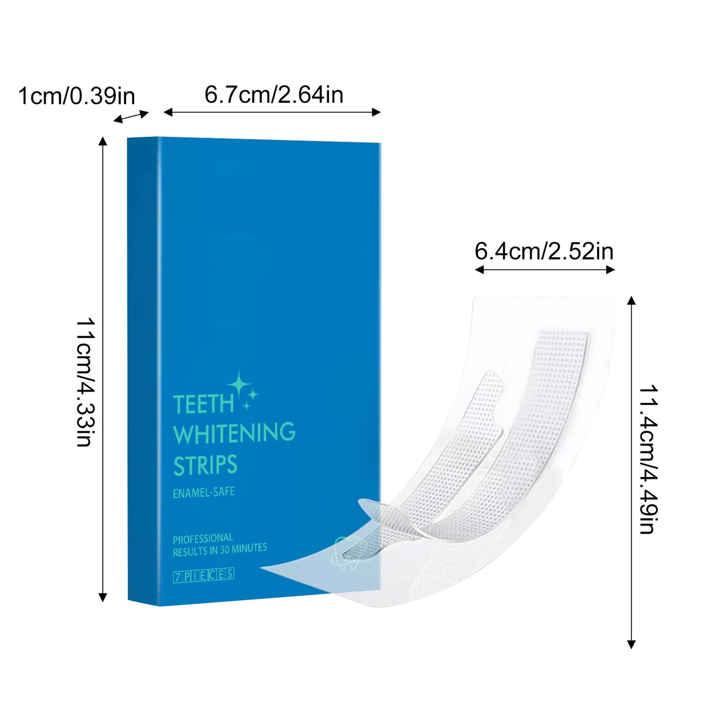Teeth Whitening Strips,7 Strips Whitening Strips Deep Stain Removal, Teeth Whitening No Harm to Tooth Enamel, Non-Slip Dry Strip